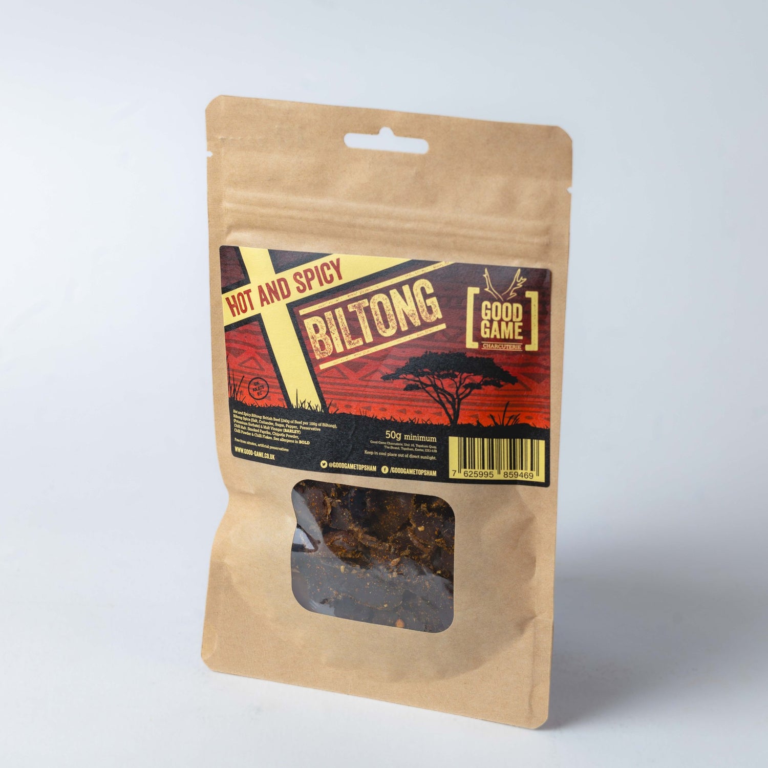 Good Game Hot and Spicy Biltong 50g pack